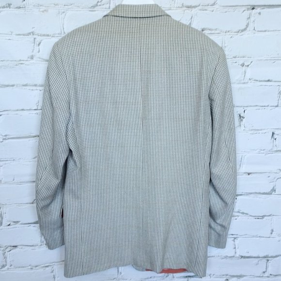 Abraham Moon Vintage Houndstooth Unionmade Silk & Wool Suit Jacket - Picture 2 of 14